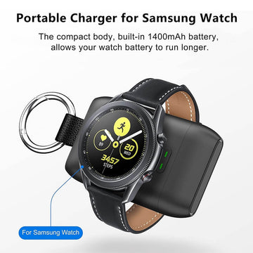 Wireless Charger for Samsung Galaxy Watch, 1400mAh USB-C Portable Charger with Keychain (Amazon Container Product as it is, No Warranty, No Guarantee, No Return, No Exchange) - Imported from UK